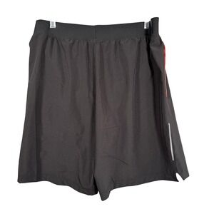 ASICS Running Lined Shorts Reflective Athletic Gym Workout Black Mens Size L